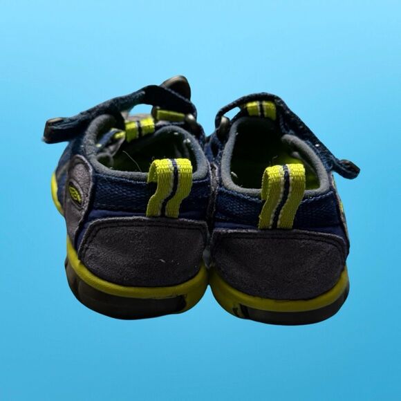 Keen Little Kids' Seacamp II CNX Naval Academy/Chartreuse Sandals Size 8 - Picture 4 of 7